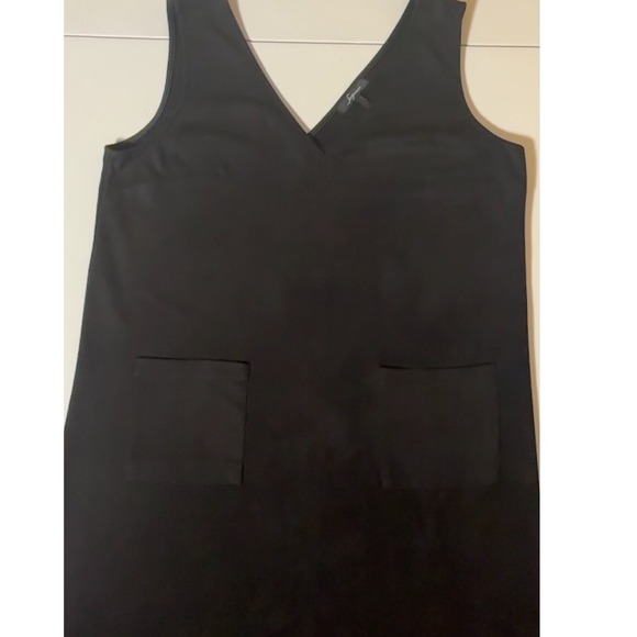 Soprano Black Sleeveless V Neck Mini Dress Pockets Casual Career Women's Medium - Picture 9 of 12